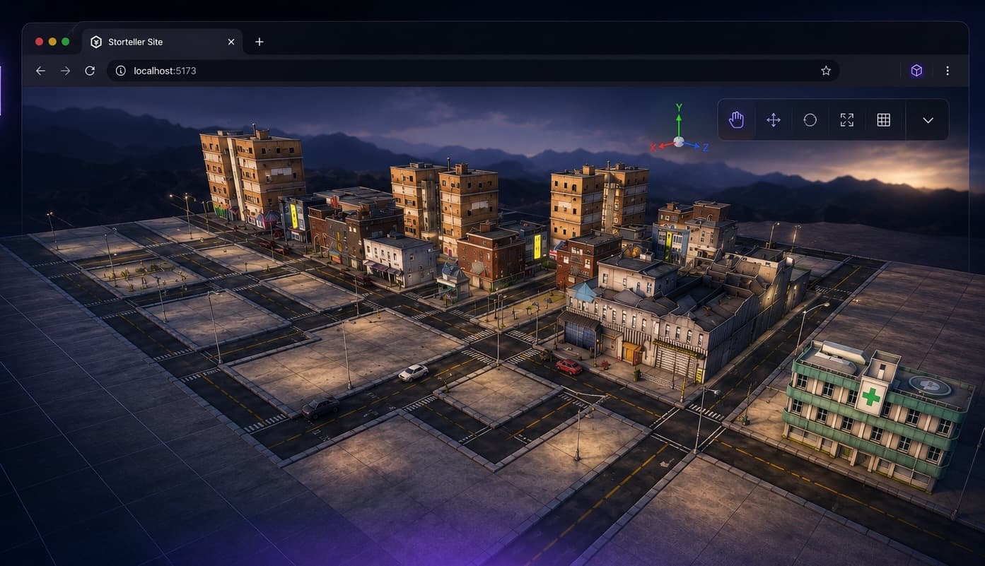     Story Visualization 3D Browser Engine
